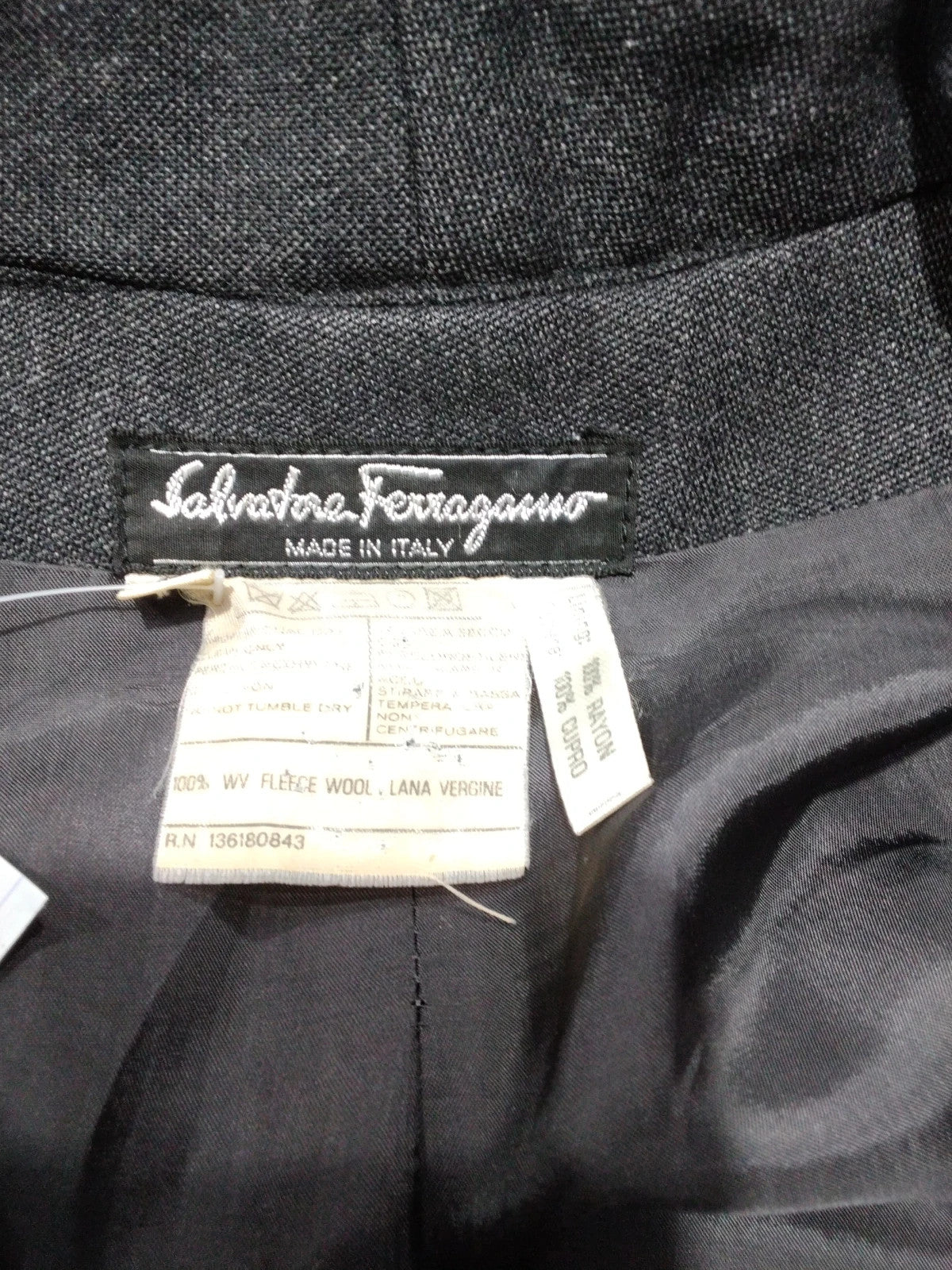 6673 Salvatore Ferragamo Grey Wool Coat Sz S