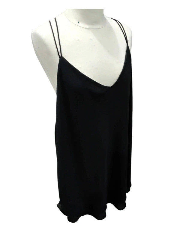 6979 Black Cami With Crisscross Straps #NewLook