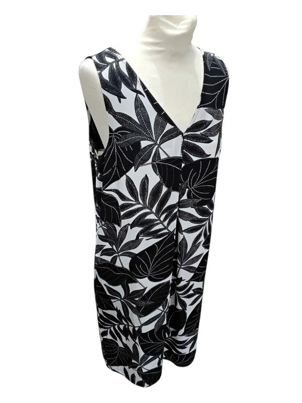DC10 Black & White Leaf Print Dress #Farhi DC10