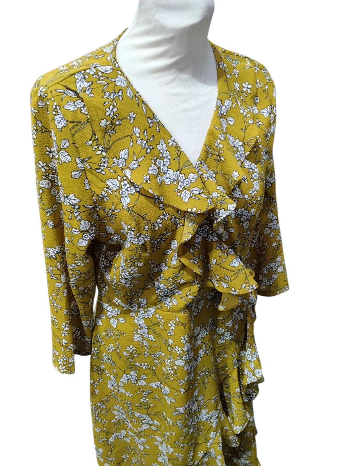 7631 Stella mustard ruffle dress