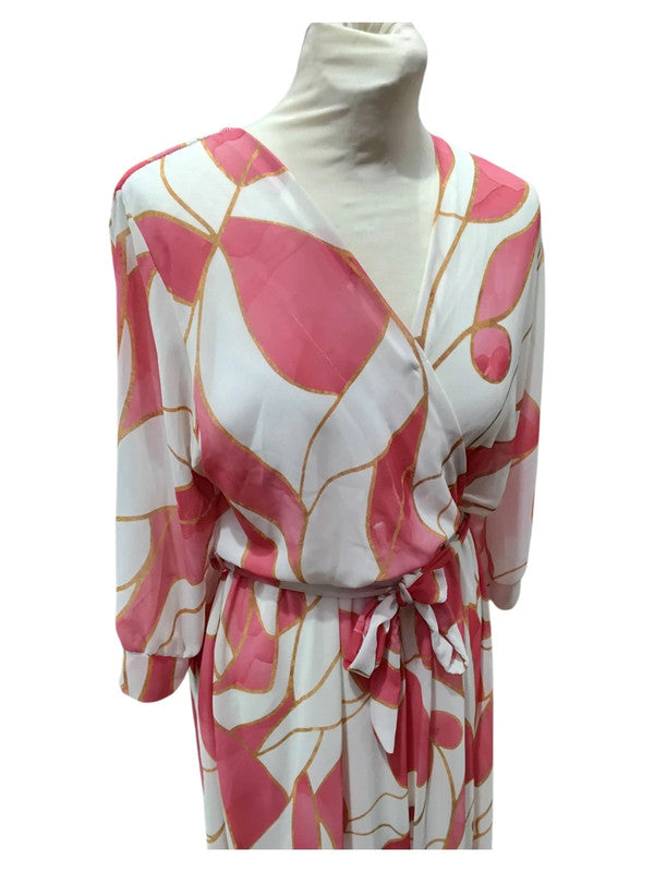 Estee Brown Dress Cream Coral Sz 8 7838CDC