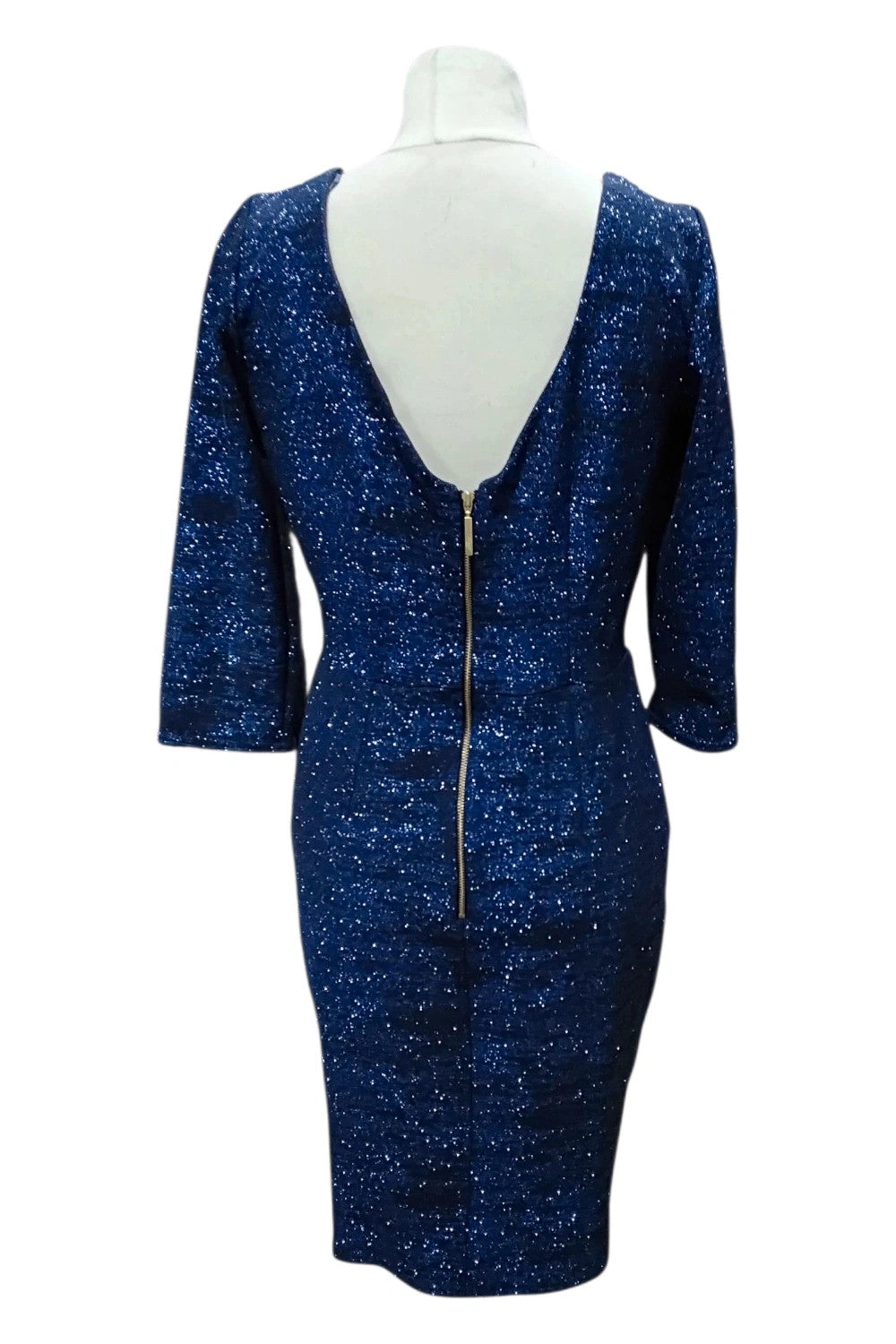 7719 Closet Lurex Blue Dress