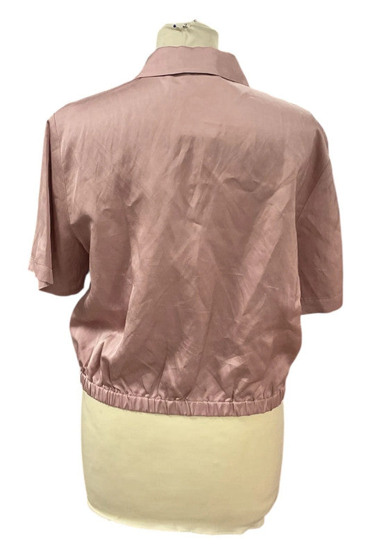 8361 YAYA women pink zip up top
