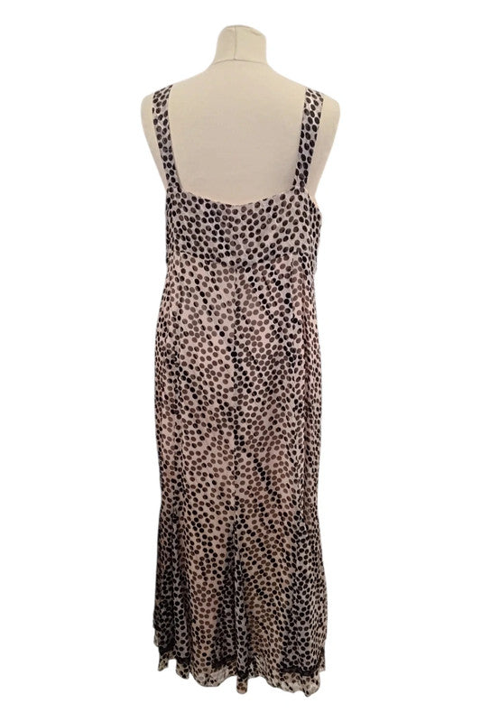 Gold Pink&black Dress polka dot print Sz 16 8667CDC
