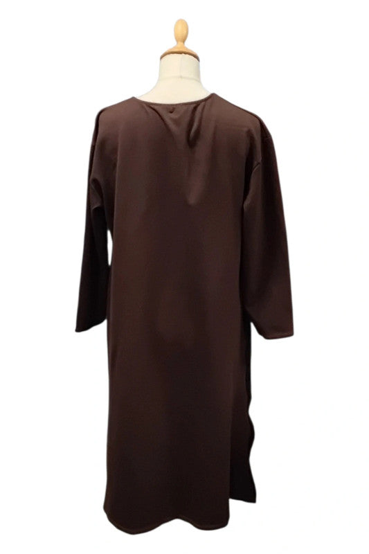 Made in Italy Dress Brown Jersey Sz one 8735TC