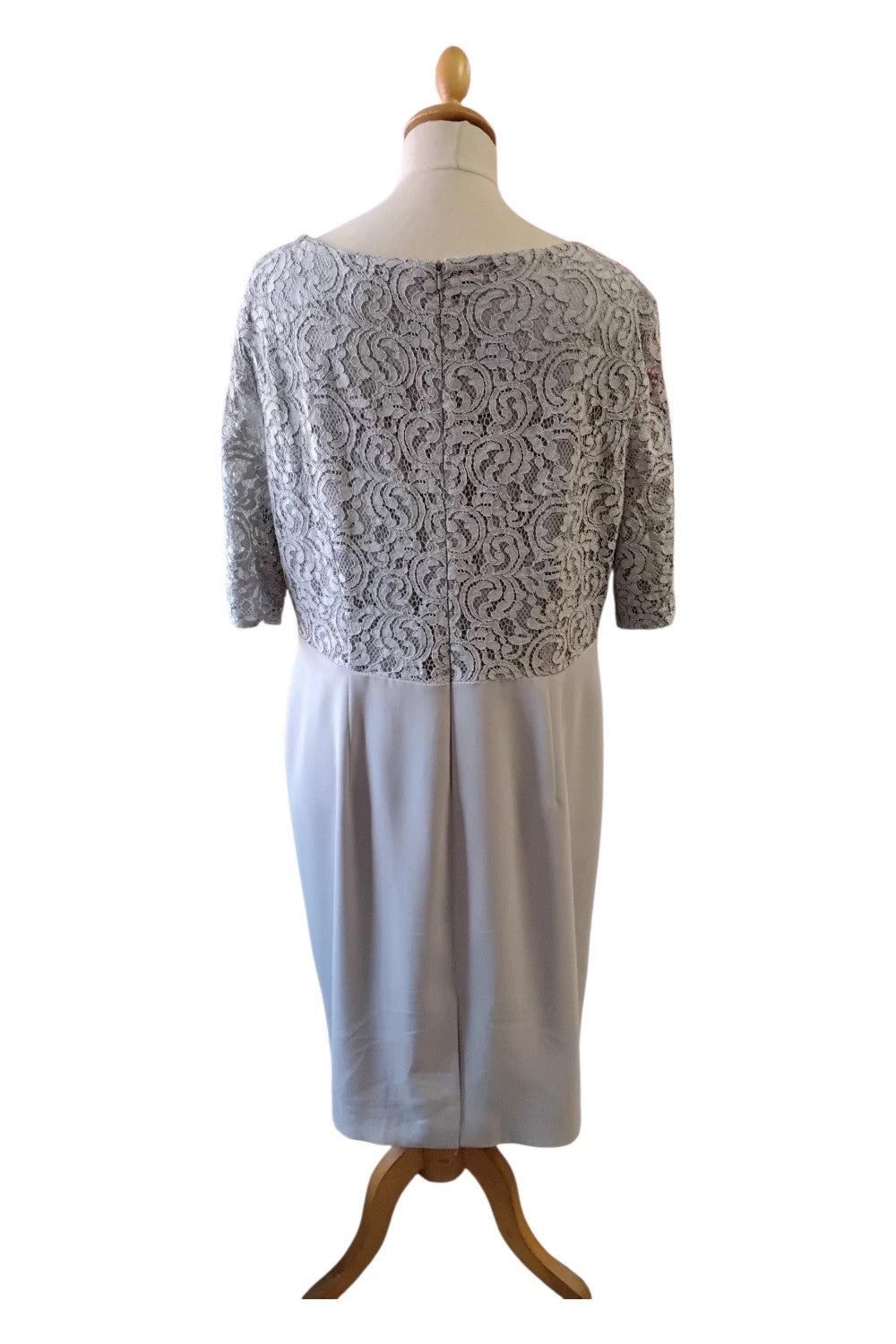 8785MG Jagues Vert Lace Top Grey Dress