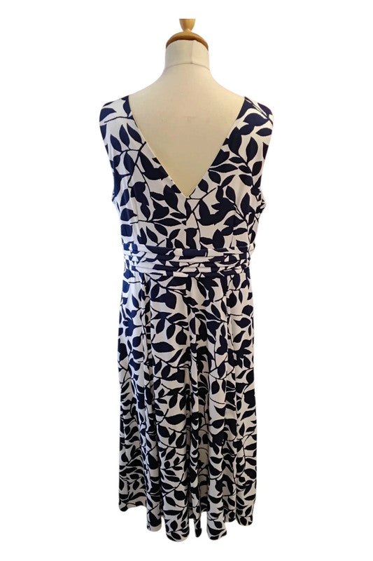 Soon Dress Leaf Print Sz 16 8782MG