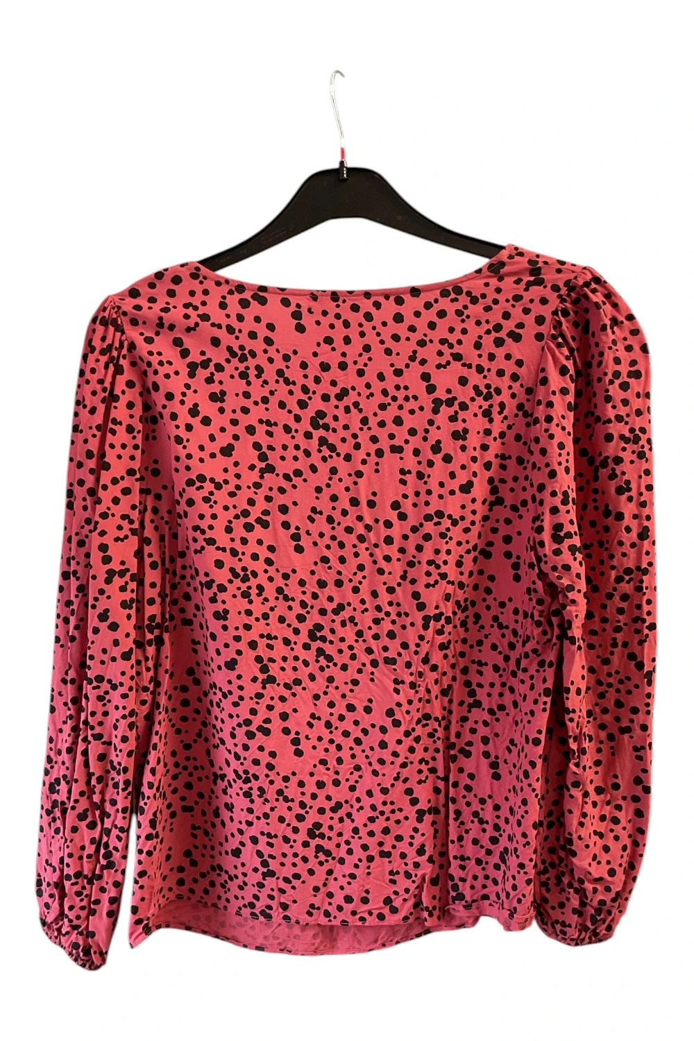 8828 Papaya Pink(red) and black leopard print long sleeve top