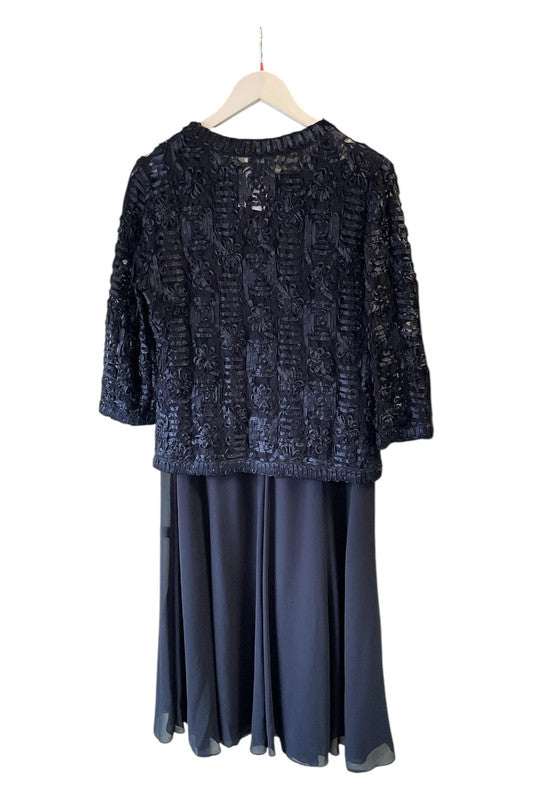 8989 Jacques Vert Navy blue lace dress with matching jacket