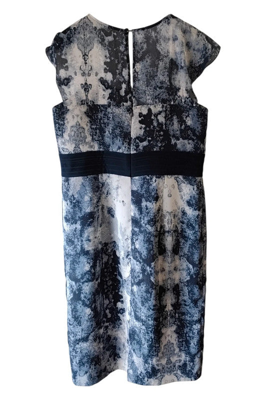 Cabotine Navy 2-pieces MOB dress and chiffon cover-up with beaded details 46/16 9051TDY