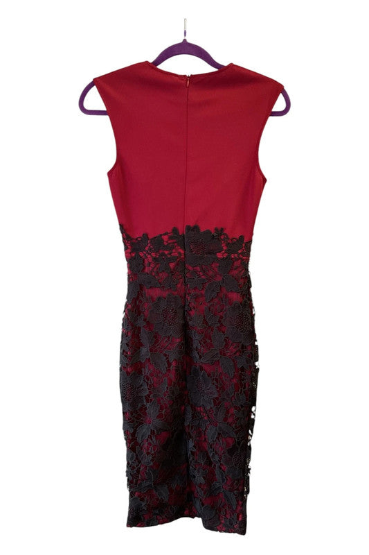 9066JC Girl In Mind Red & black lace dress