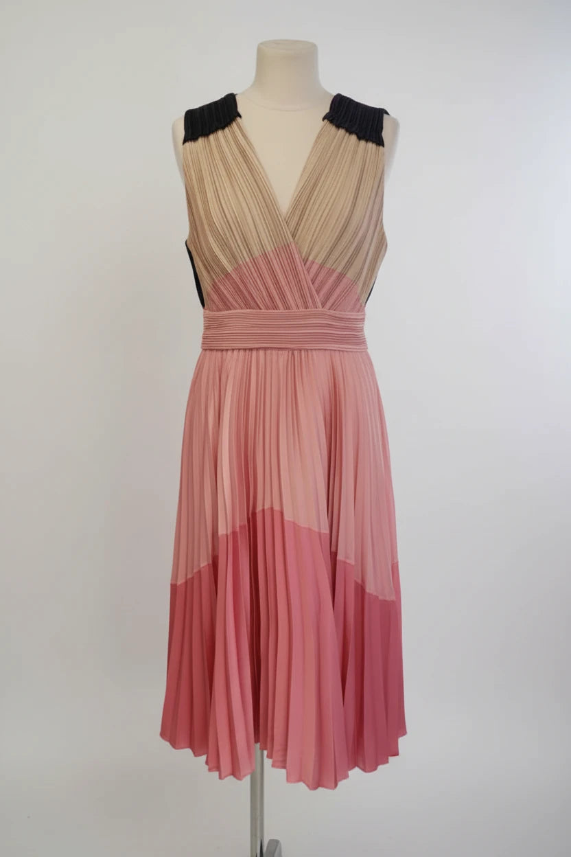 Marella Pleated Ombre Dress sz 12 9102NHA