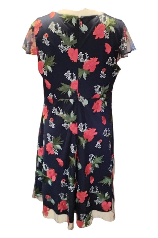 Monsoon Dress Navy Sz 16 9096RB