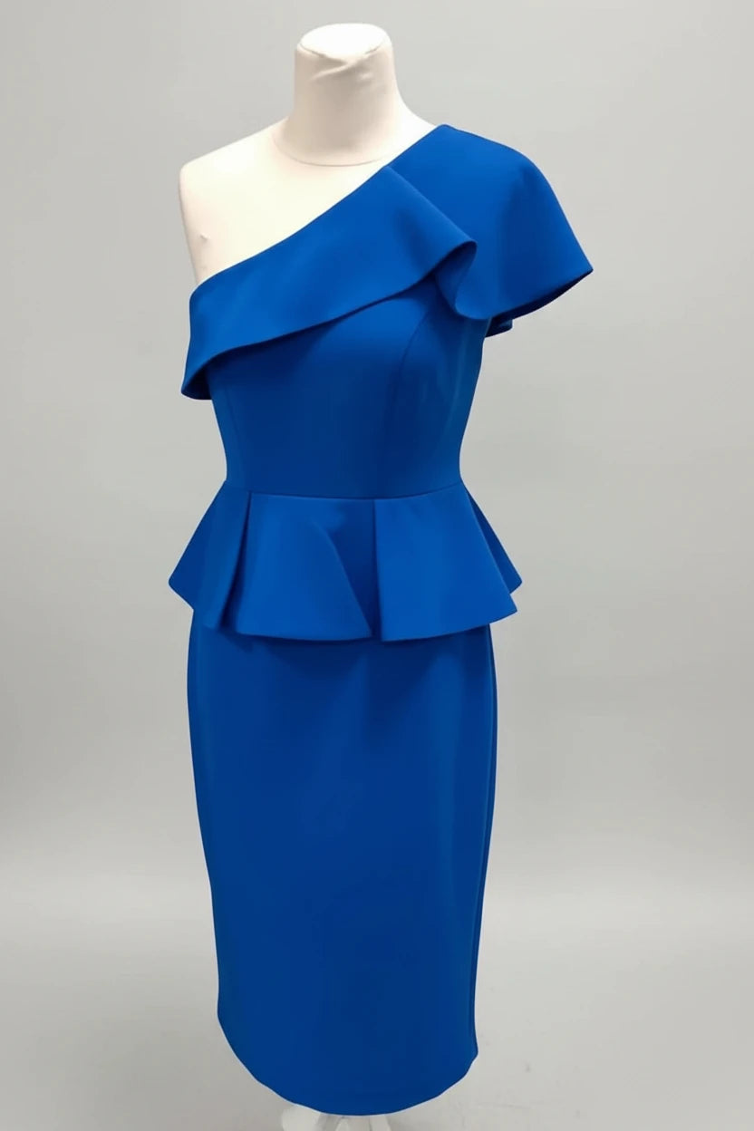 Ted Baker Dress one Shoulder Satin Sz 2/M 9140PMA