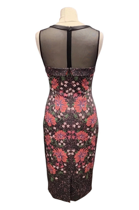 Karen Millen Dress Black print Sz 10 9141PM