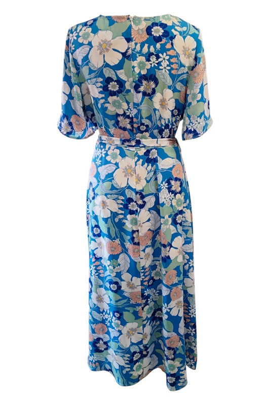 Marc Angelo Blue Summer Dress Sz 12 9171BMH