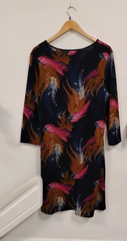 Paco Multicoloured long sleeve dress Sz 14 9249 MOD
