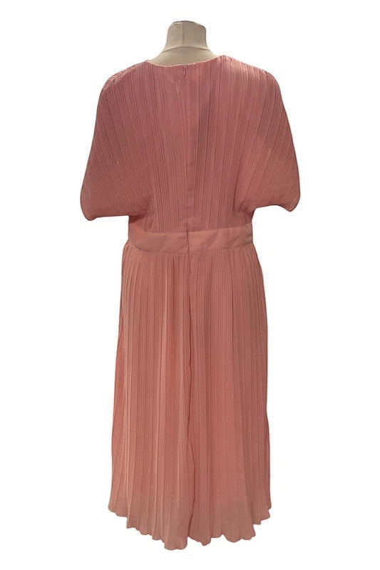 Boohoo Peach pleated midi dress size 16 9350CBO