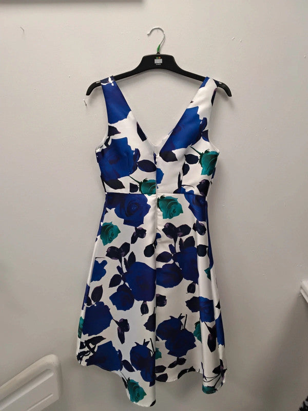 Ax Paris Dress White Print Sz 10 9371JC