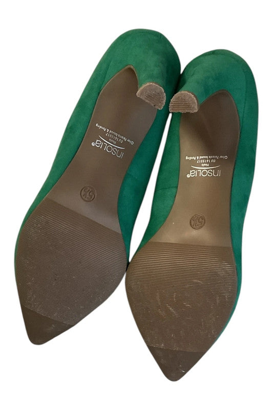 M&S Shoes green suede high heels Sz 5.5 9381JC