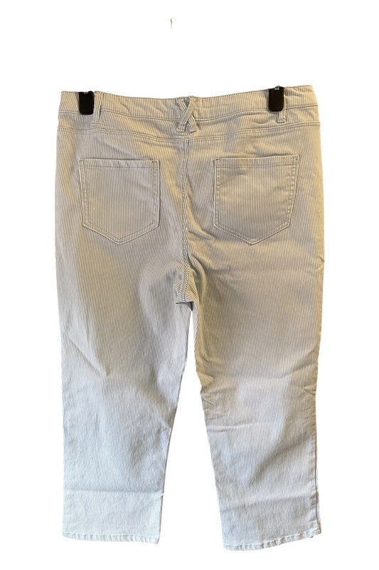 Dunnes trousers white and blue Size 12 9451JC