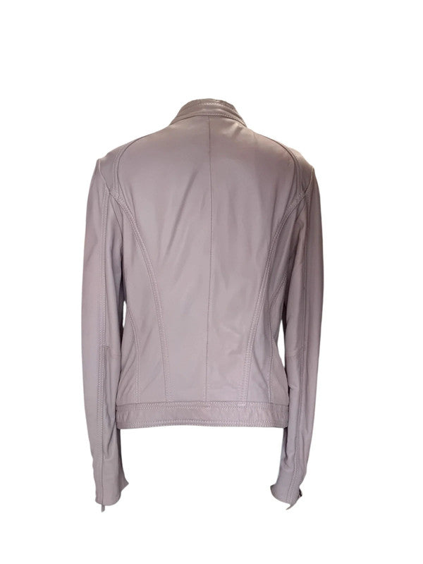 Pink Fitted Leather Jacket 6153WAA