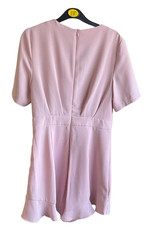 Missguided skort/dress pink short with ruffle hem and tie waist Size 8 5772FP