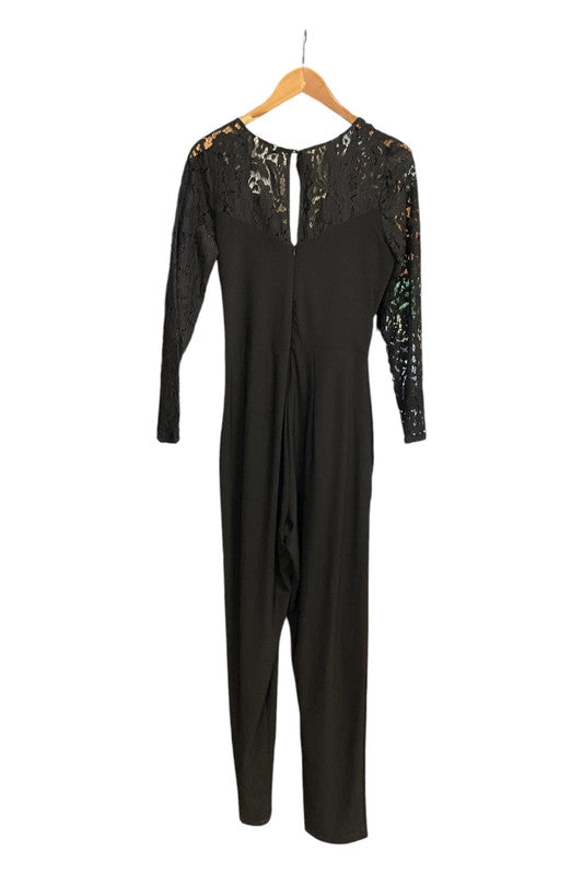 Jumpsuit Black with long sleeves Sz 14 9546VAI