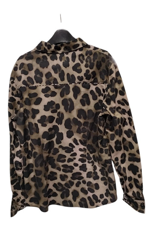 Betty Barclay top khaki print Size 14 9273AHE