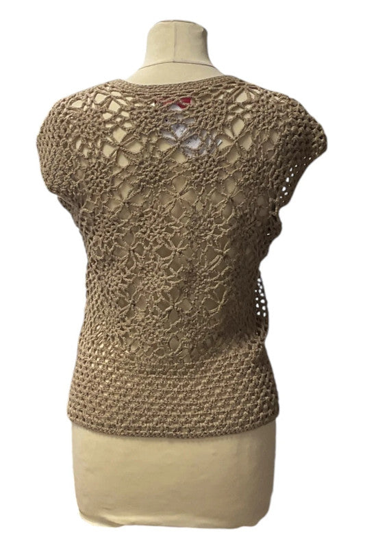 Esmag Boutigue Cardigan Beige Sz S 9266AHE