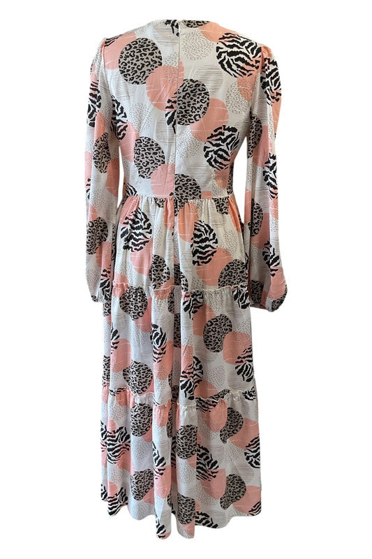 Girl in Mind dress peach print Size 10 9583CAK