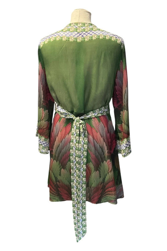 No brand wrap dress olive print Size M 9581CAK