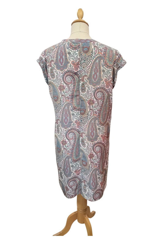 Massimo Dutti Dress Cream Print Sz 14 9604MVE