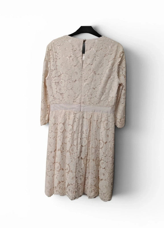 Ted Baker Dress peach long-sleeve lace Sz 4/XL 9644PG