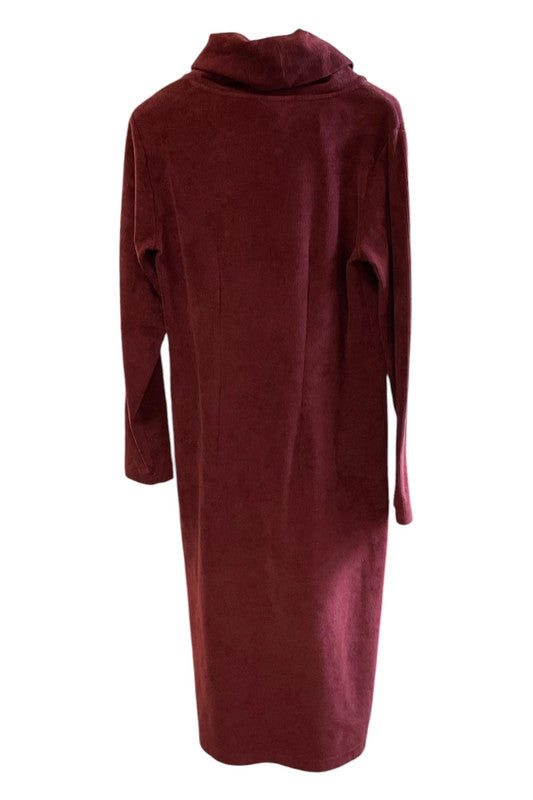 Lands’End Dress burgundy corduroy size M 9684RC