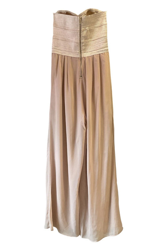 AffeYESonme Formal jumpsuit beige, gold maxi size S 9764CM