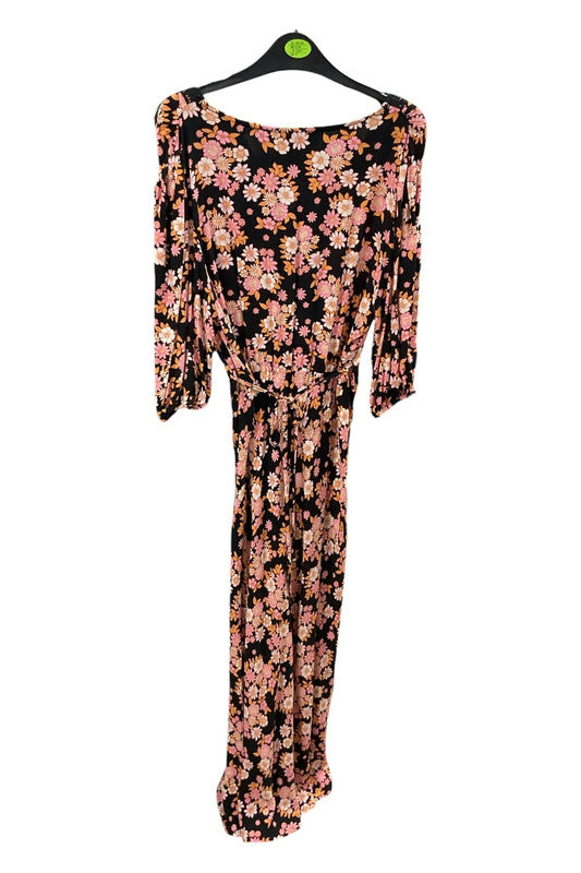 New Look dress black floral Size 16 6590CDC