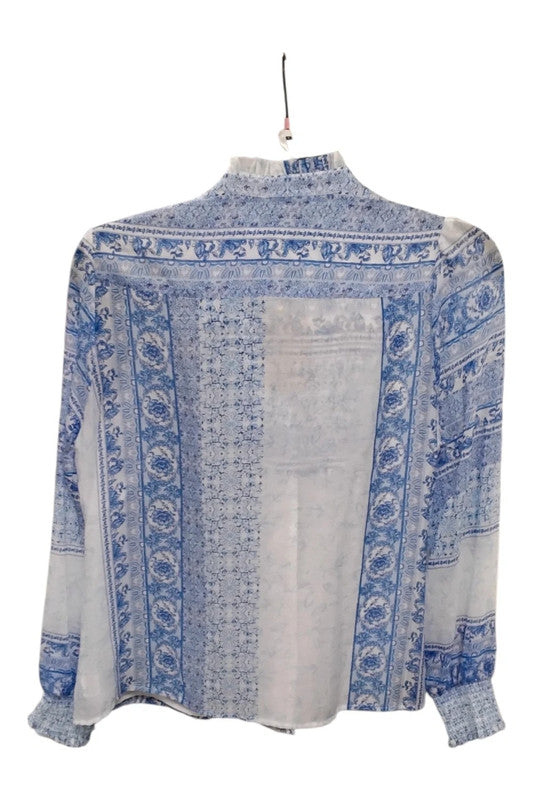 Gallery top blue and white Size 12 9782