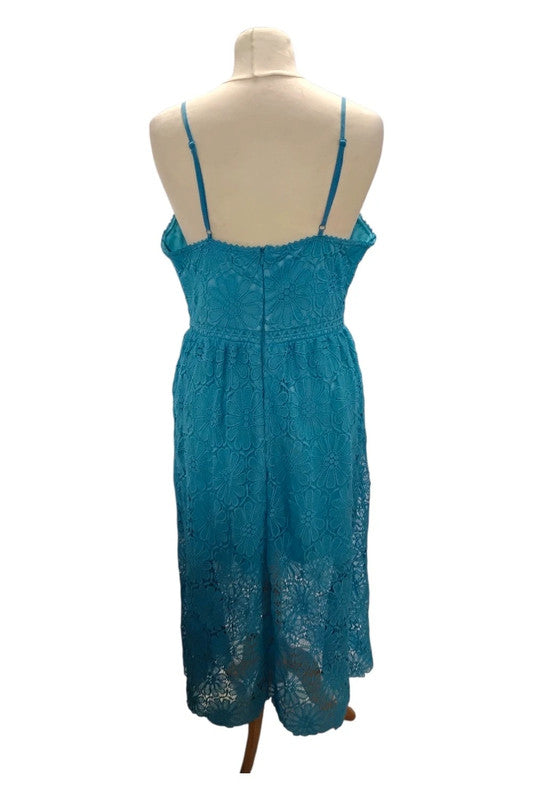 Myleene Klass Dress Lace Teal Sz 12 9791LFR