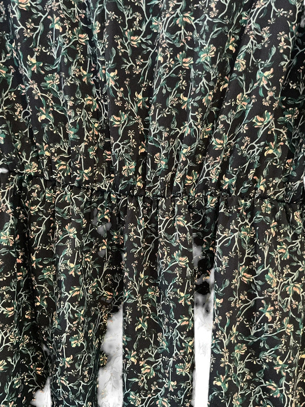 Dunnes Navy Print Layered Dress-Size 14: 9808PFU
