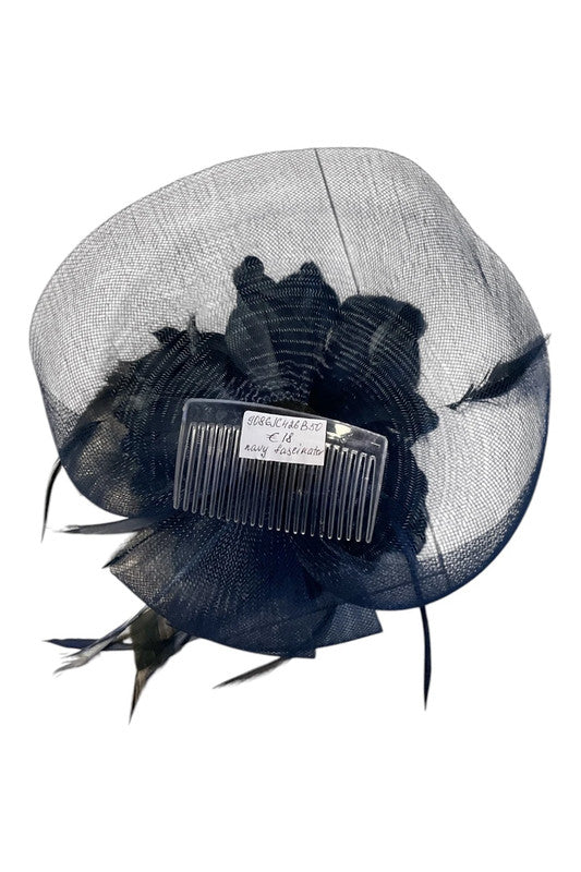 Fascinator navy with feathers 9086JC