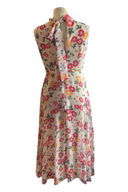 Maru’ Atelier dress midi cream print size 10 9824TF