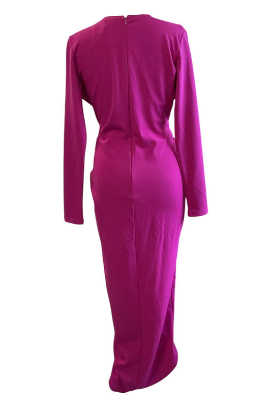 Girl In Mind Dress fuchsia long sleeve size 10 9842TEB