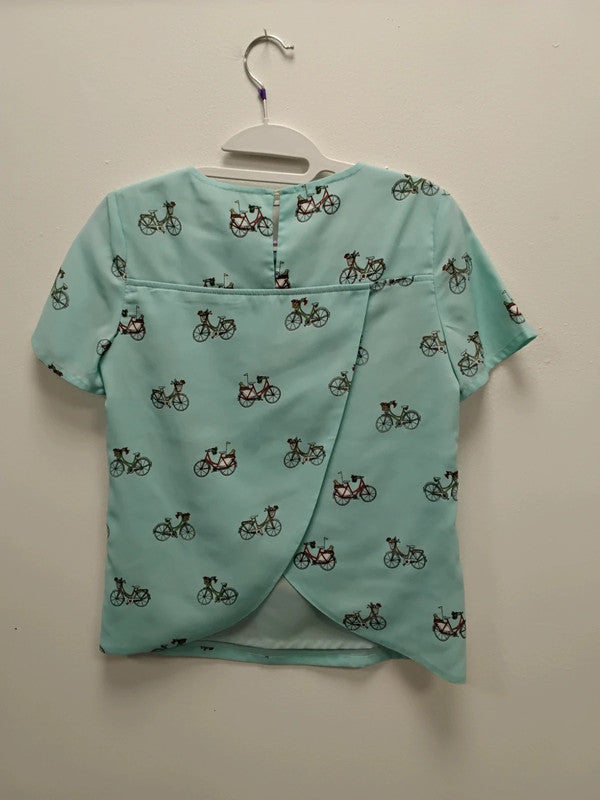 Sugarhill Top Mint print Sz 8 9922AMU