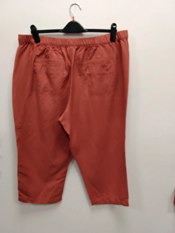 Dunnes Wide Leg Trousers Rust Sz 16 9937AMK