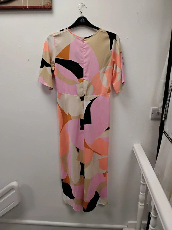 Boohoo Dress Pink Multi Sz 14 9929AFO