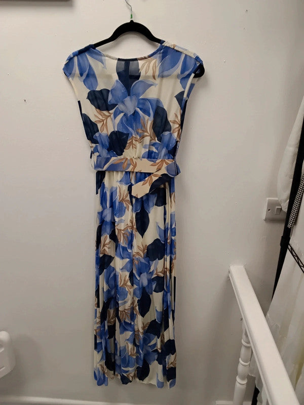 New Collection Dress Blue Print Sz M 9934JC
