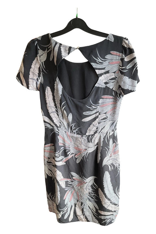 Oasis Dress black print size 10 10047BB