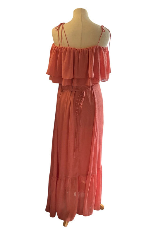 WAT.The Brand Dress coral maxi size 12 5236AL