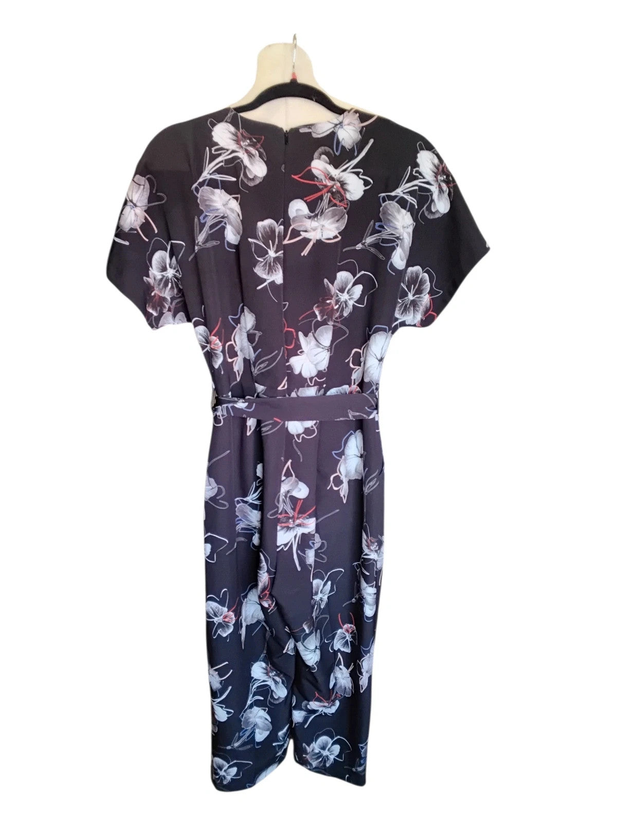 Closet Jumpsuit Black Print Sz-16 10383MQU